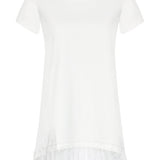 T-Shirt branca TWINSET com aplicação de renda na bainha
