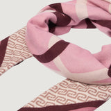 Lenço Quadrado Bordeaux Estampado Geométrico | LIU JO