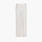 Calça ecru com risca de giz