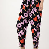 Calça de tecido fino Love Moschino