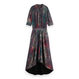 Vestido midi de manga curta