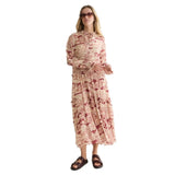 Vestido Maxi Bege Estampado em Lyocell | SCOTCH & SODA