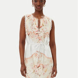Vestido TWINSET em linho com estampado floral