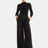 Calça Crepe Wide Leg em Preto | TWINSET