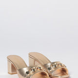 Sandália Dourada com Tacão | TWINSET