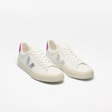 Ténis Veja branco com logo prata | Campo Leather Ultraviolet