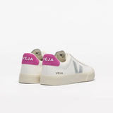 Ténis Veja branco com logo prata | Campo Leather Ultraviolet