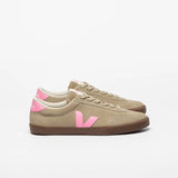 Ténis Veja Volley Suede Bege com Logo em Rosa | Veja