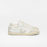 Ténis Veja branco com logo a cinza | Volley Leather White Natural