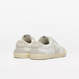 Ténis Veja branco com logo a cinza | Volley Leather White Natural