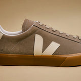 Ténis Veja Campo Suede Bege com Logo em Branco | Veja