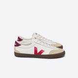 Ténis Veja branco com logo a vermelho | Volley Leather Pekin