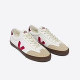 Ténis Veja branco com logo a vermelho | Volley Leather Pekin