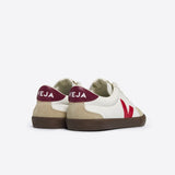 Ténis Veja branco com logo a vermelho | Volley Leather Pekin