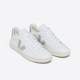 White Veja sneakers with gray logo | V-12