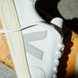 White Veja sneakers with gray logo | V-12