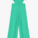 Macacão de ombros descobertos